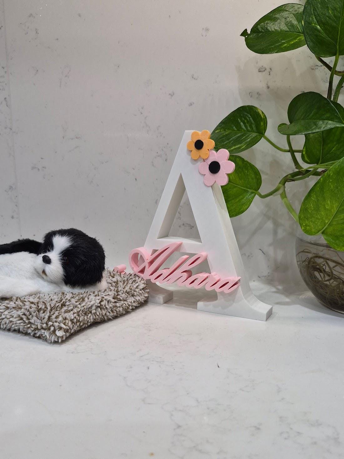 Custom Initial and Name Sign | For Baby Shower, Nursery, Kid's Room Decoration Name Plaque